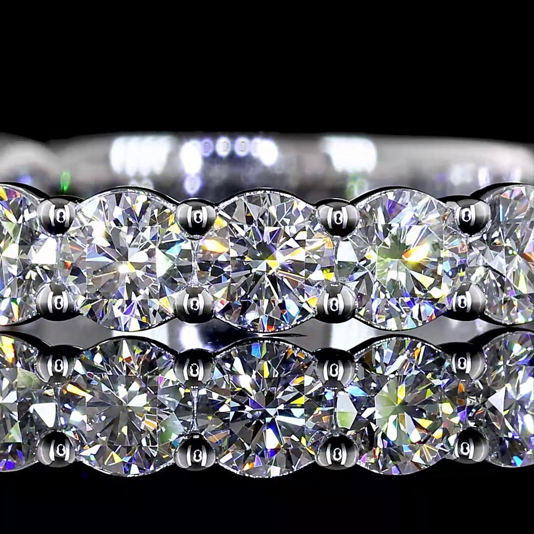 1-1/4ctw Prong Round 3/4 Eternity Band