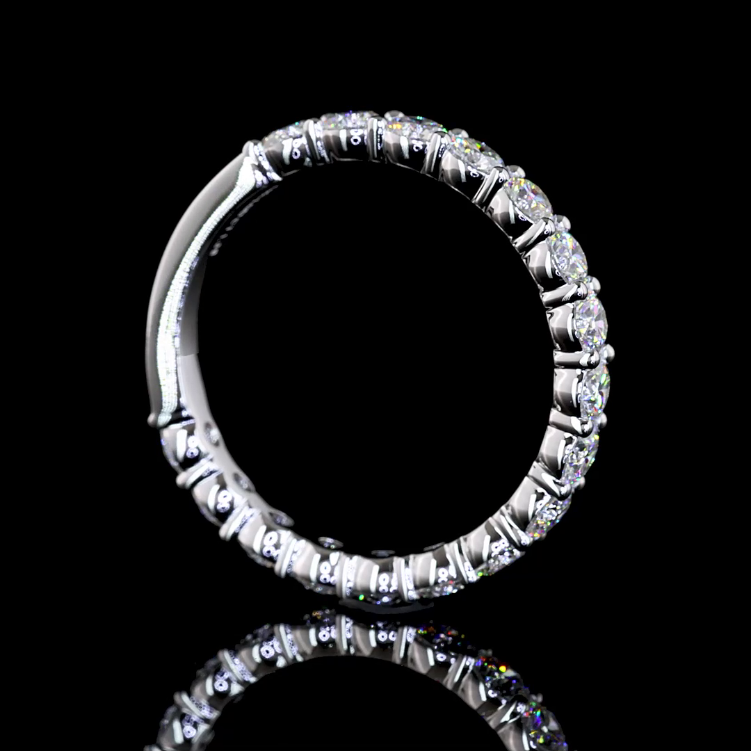 1-1/4ctw Prong Round 3/4 Eternity Band