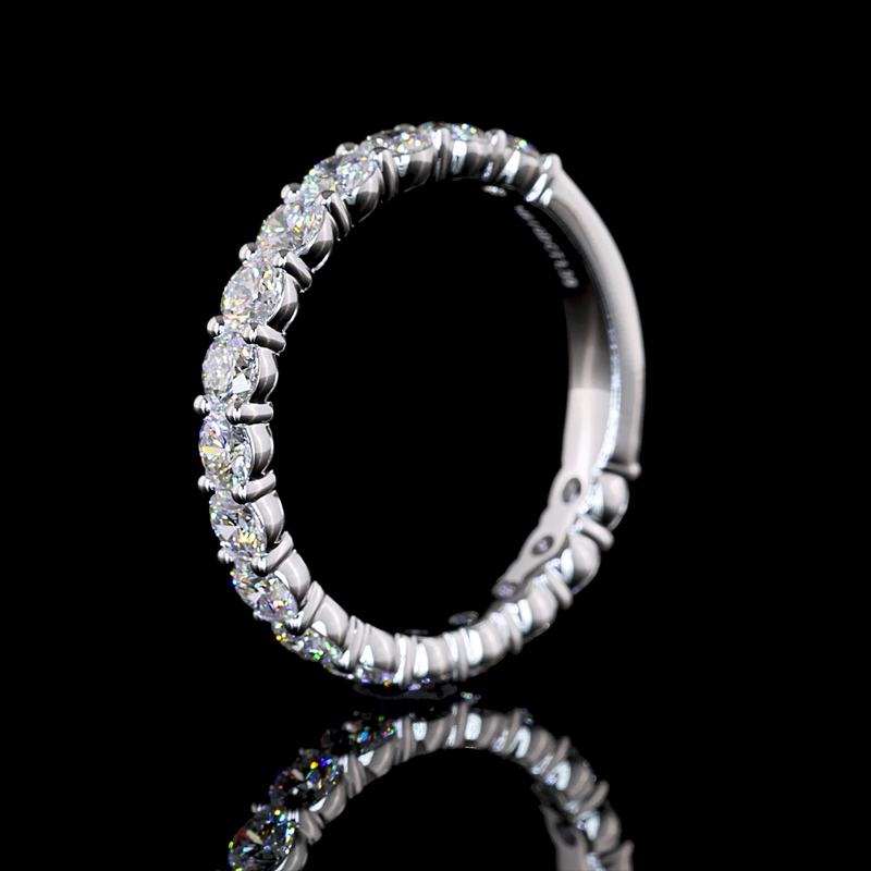 1-1/4ctw Prong Round 3/4 Eternity Band