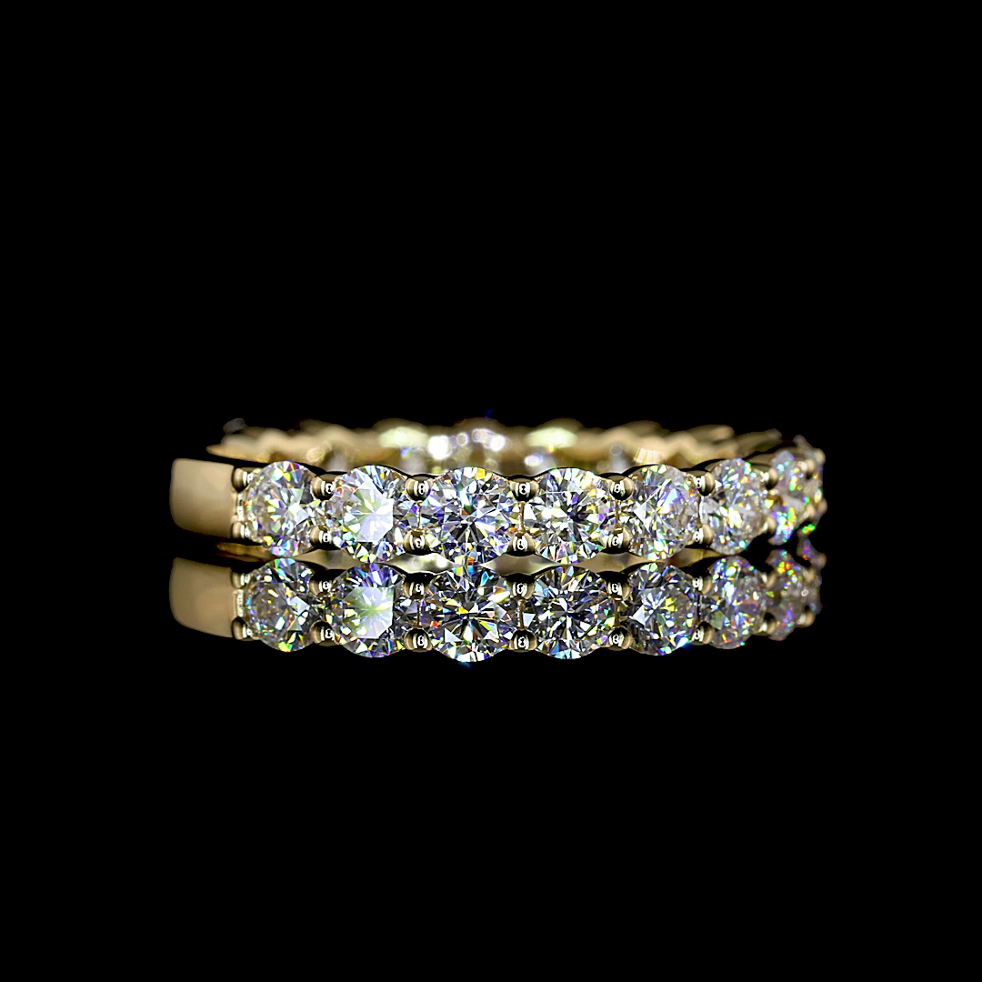 1-1/4ctw Prong Round 3/4 Eternity Band