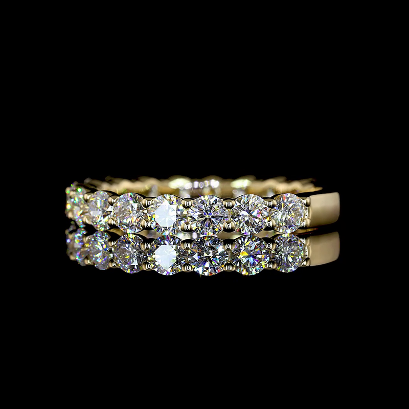 1-1/4ctw Prong Round 3/4 Eternity Band