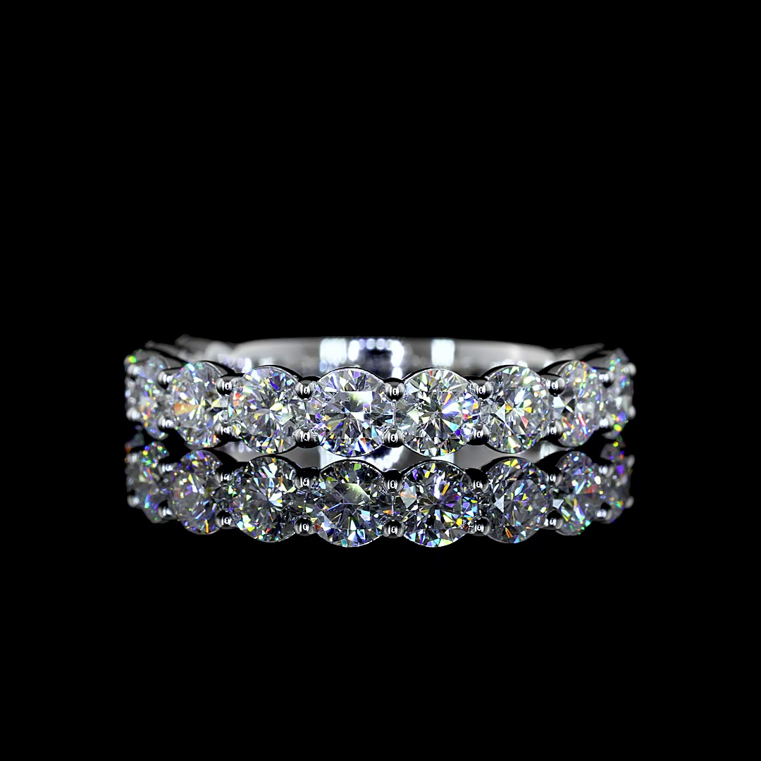 1-3/4ctw Prong Round 3/4 Eternity Band