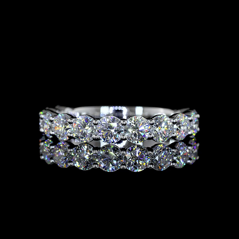 1-3/4ctw Prong Round 3/4 Eternity Band