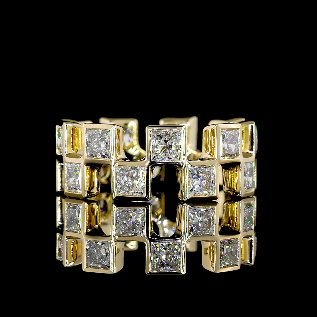 Princess Lab Grown Diamond Bezel Eternity Band (3-1/2ctw)