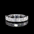 4ctw Emerald East West Prong Diamond Half Eternity Band