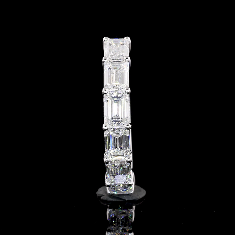 4ctw Emerald East West Prong Diamond Half Eternity Band