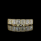 1-1/2ctw Pave Micro Asscher Seven Stone Band