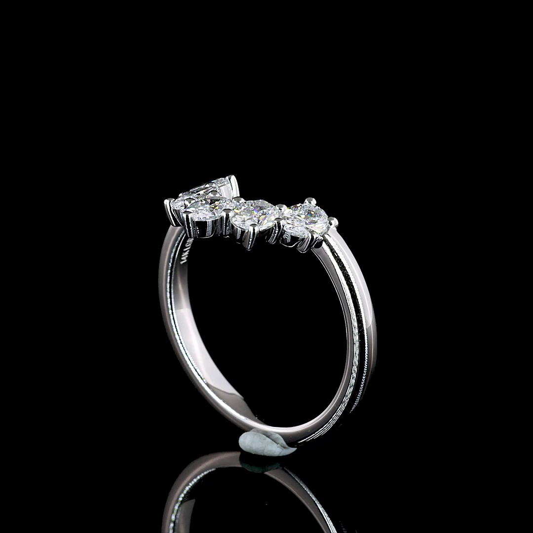 1/2ctw Prong Oval Five Stone Band