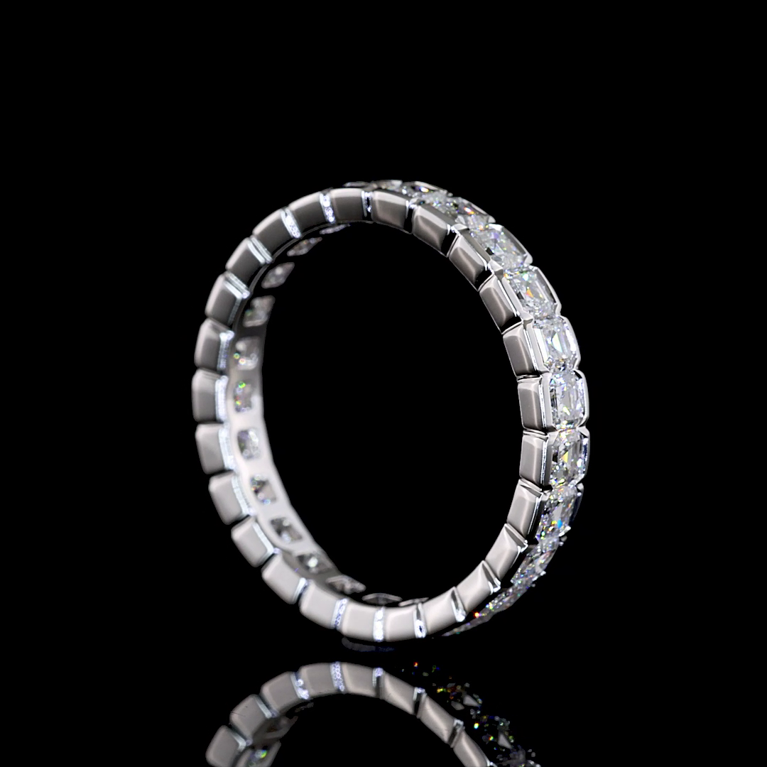 2ctw Half Bezel Asscher Eternity Band