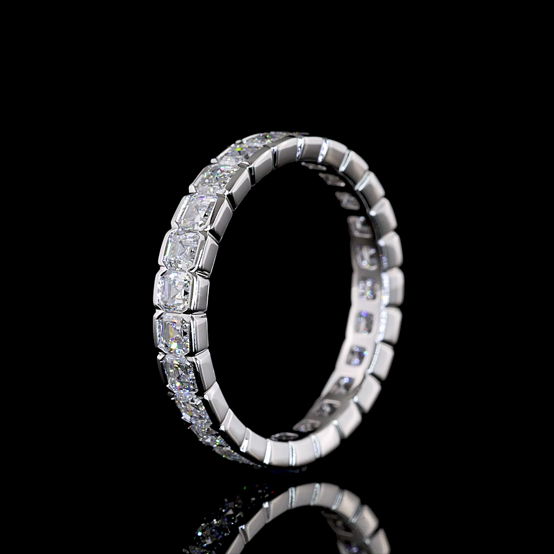 2ctw Half Bezel Asscher Eternity Band