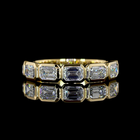 1ctw Bezel East West Emerald Seven Stone Band