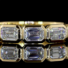 1ctw Bezel East West Emerald Seven Stone Band