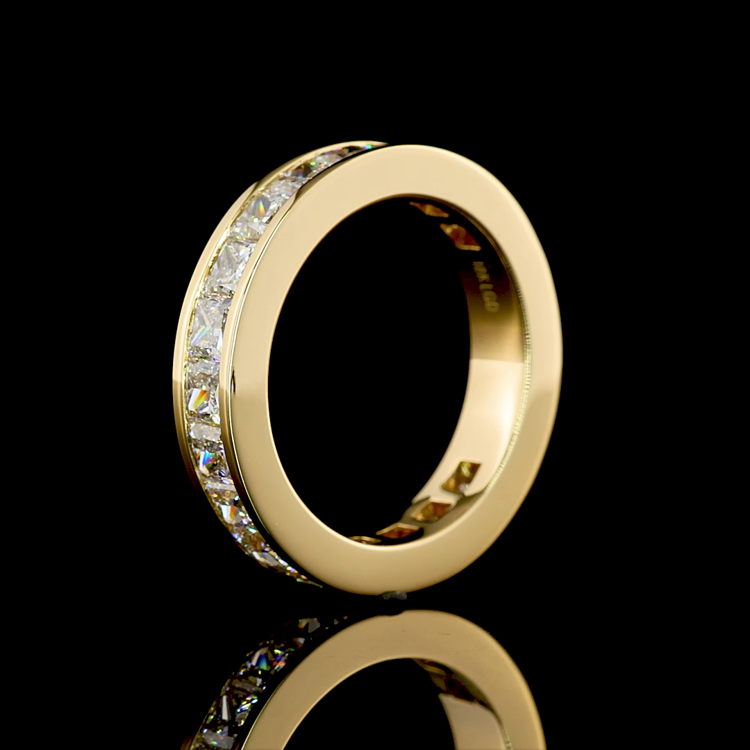 2-1/2ctw Channel Princess 3/4 Eternity Band