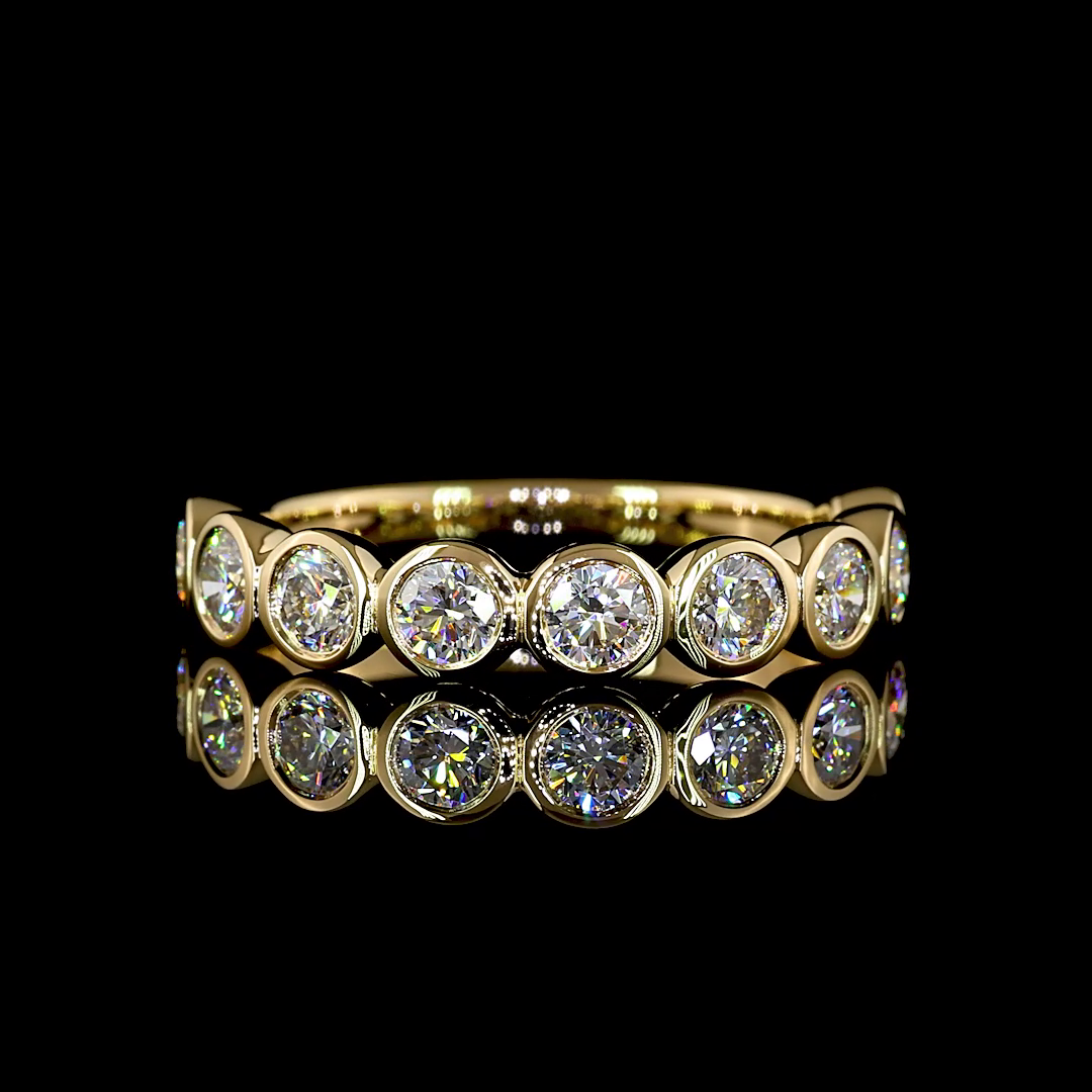 1ctw Bezel Round 3/4 Eternity Band