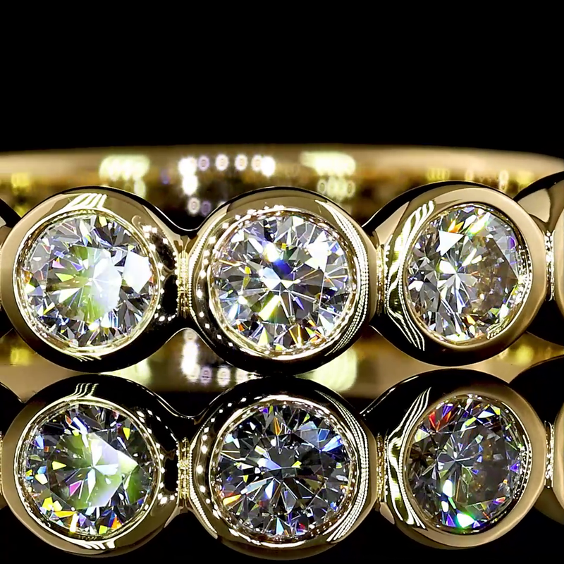 1ctw Bezel Round 3/4 Eternity Band