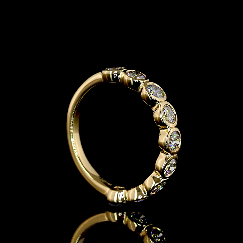 1ctw Bezel Round 3/4 Eternity Band