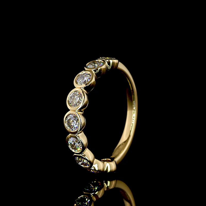 1ctw Bezel Round 3/4 Eternity Band