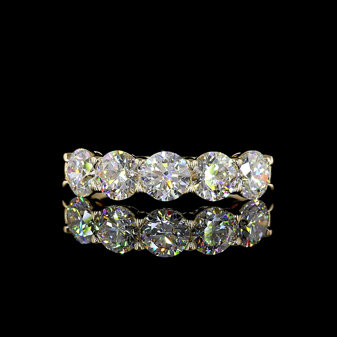 2ctw Prong Round Five Stone Band