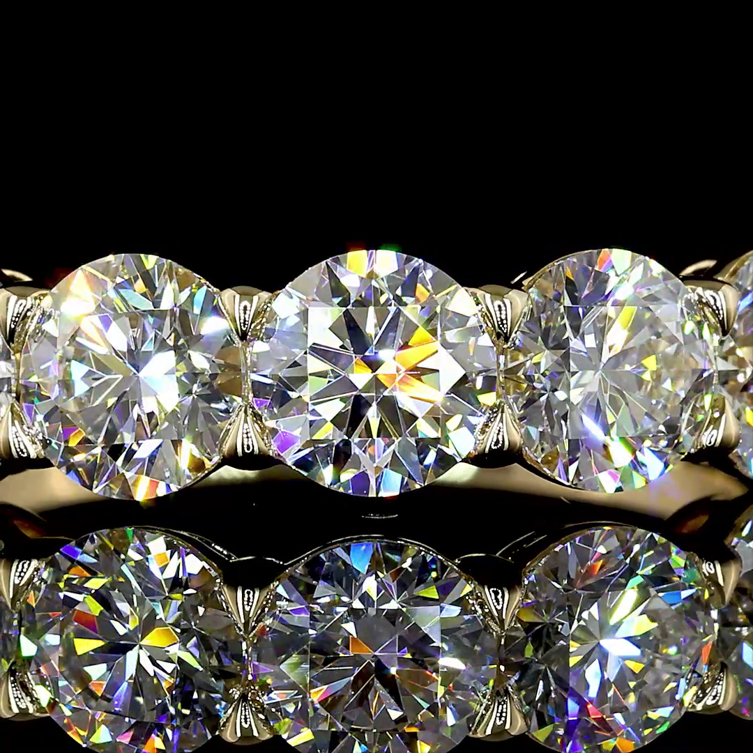 2ctw Prong Round Five Stone Band
