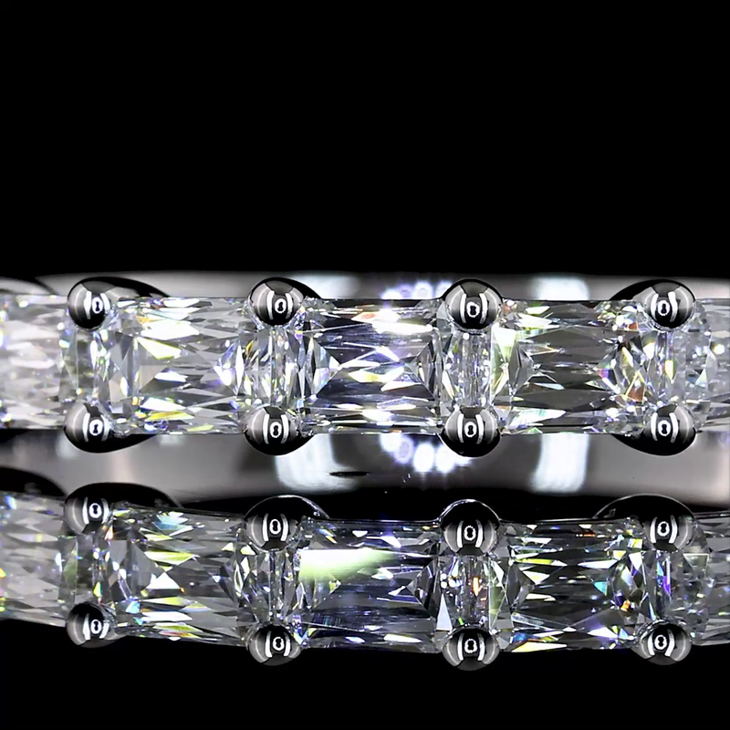 3/4ctw Prong East West Radiant Modified Half Eternity Band