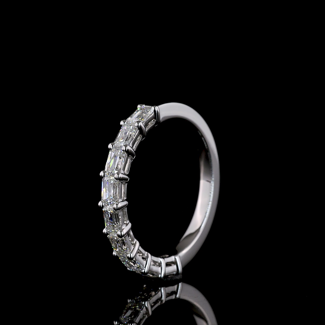 3/4ctw Prong East West Radiant Modified Half Eternity Band