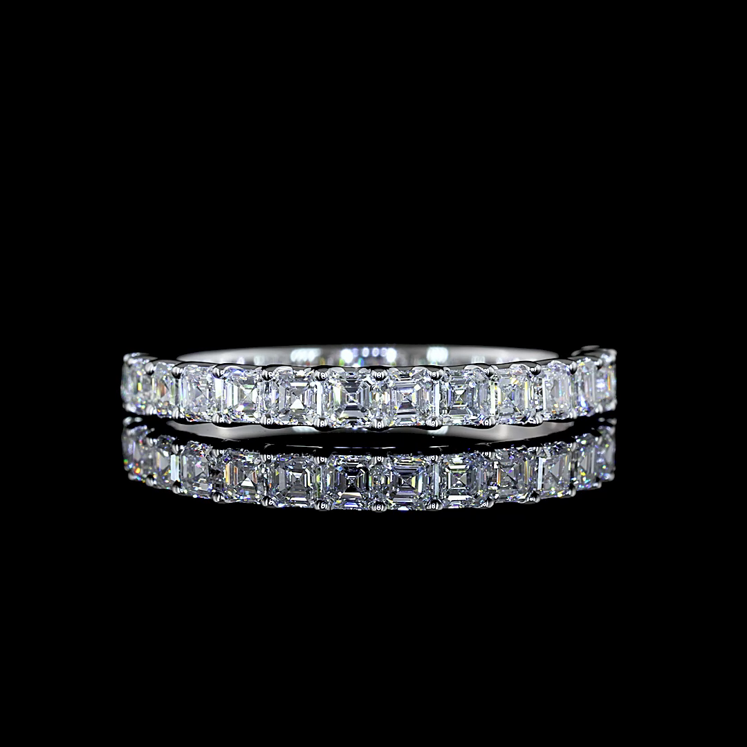 1ctw U Prong Asscher Half Eternity Band