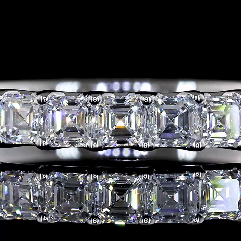 1ctw U Prong Asscher Half Eternity Band