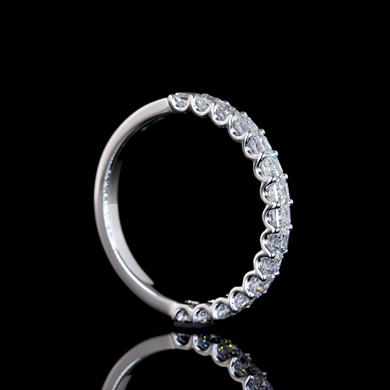 1ctw U Prong Asscher Half Eternity Band