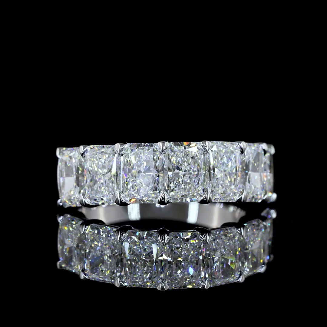 4ctw Prong Radiant Seven Stone Band