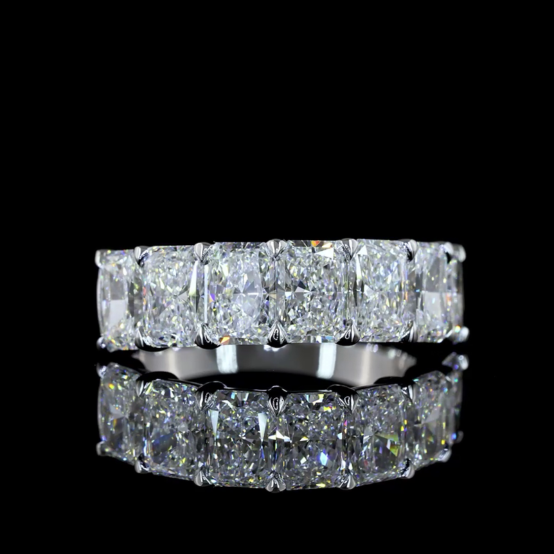 4ctw Prong Radiant Seven Stone Band
