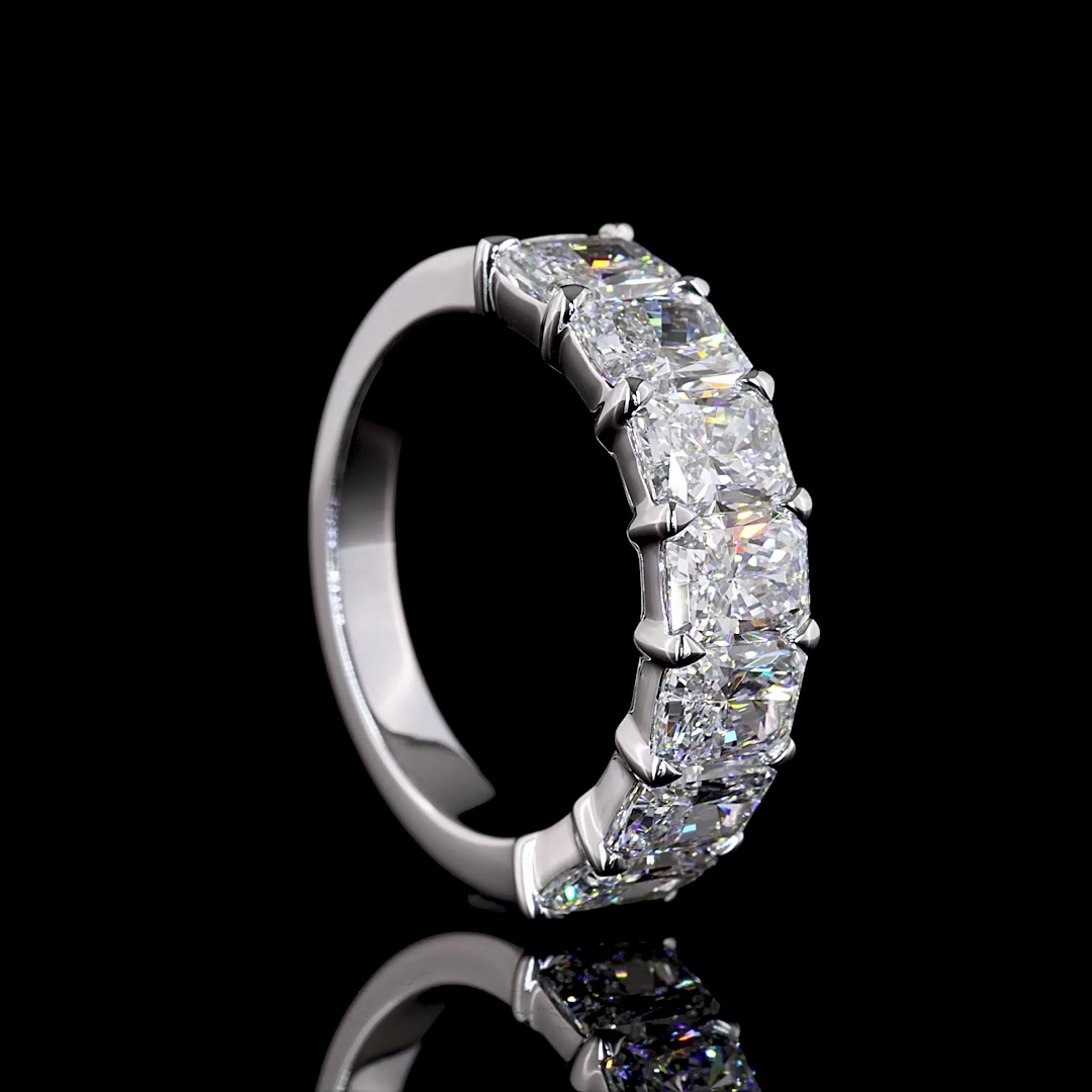 4ctw Prong Radiant Seven Stone Band