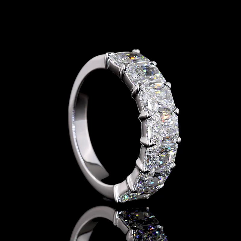 4ctw Prong Radiant Seven Stone Band