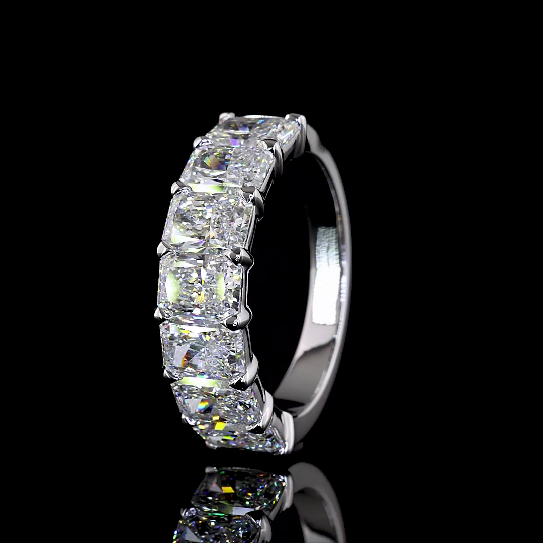 4ctw Prong Radiant Seven Stone Band