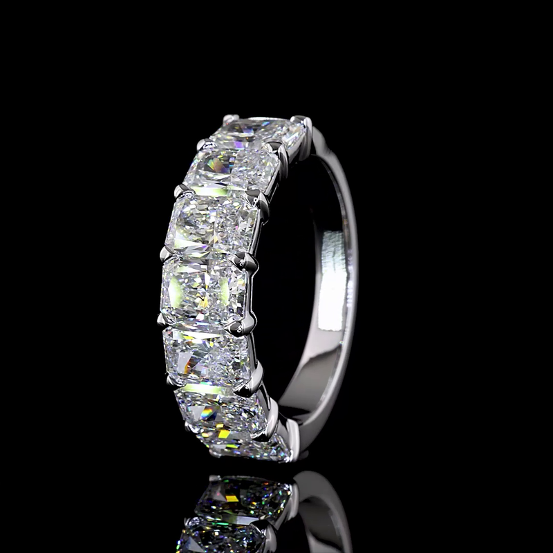 4ctw Prong Radiant Seven Stone Band