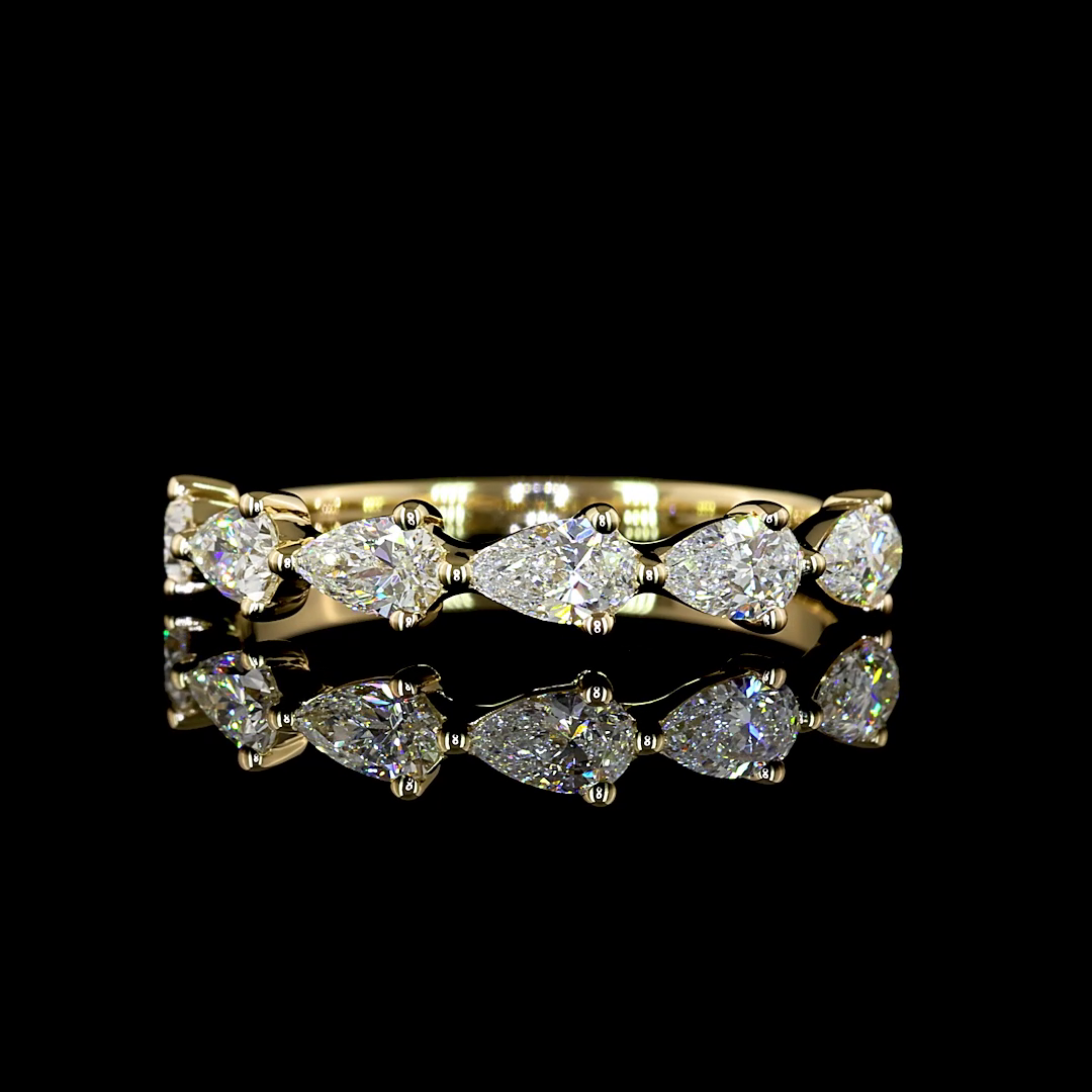 3/4ctw Prong East West Pear Half Eternity Band