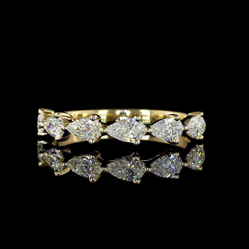 3/4ctw Prong East West Pear Half Eternity Band