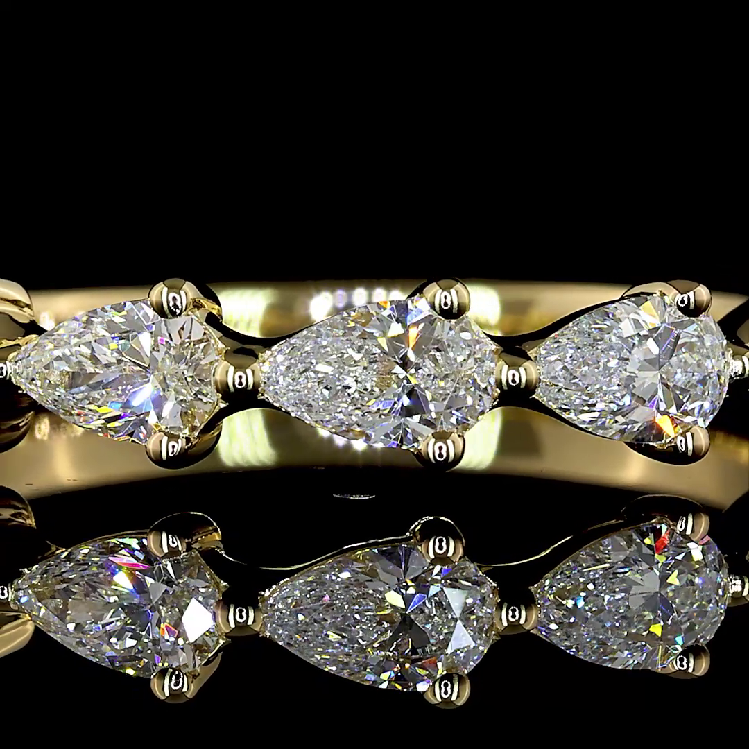 3/4ctw Prong East West Pear Half Eternity Band