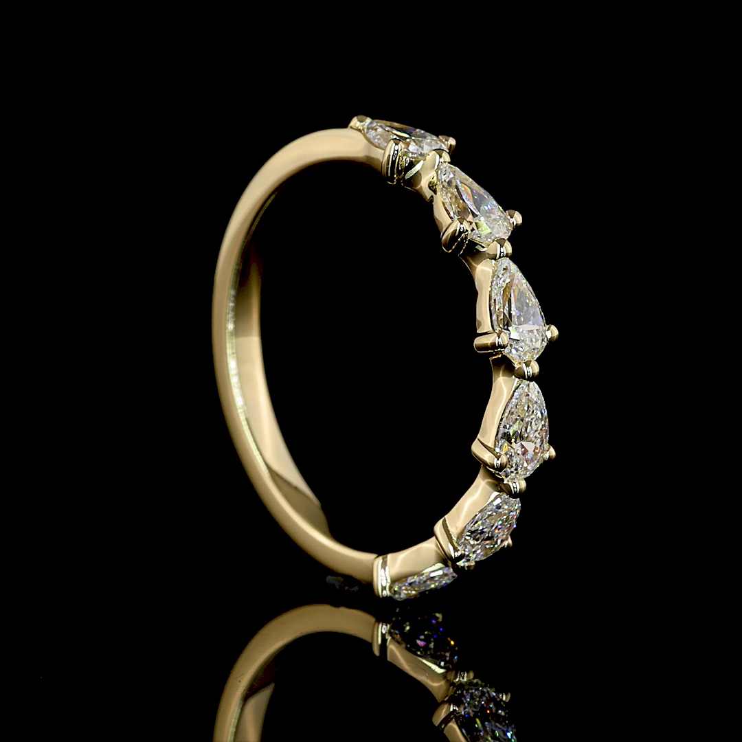 3/4ctw Prong East West Pear Half Eternity Band