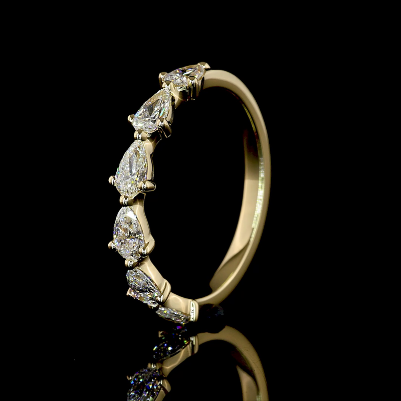 3/4ctw Prong East West Pear Half Eternity Band