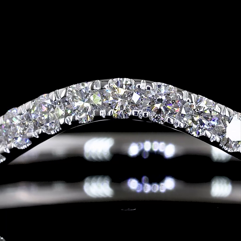 3/8ctw U Prong Round Half Eternity Band