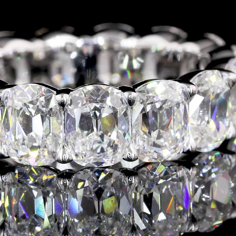 8ctw Antique Cushion Prong Diamond Eternity Band