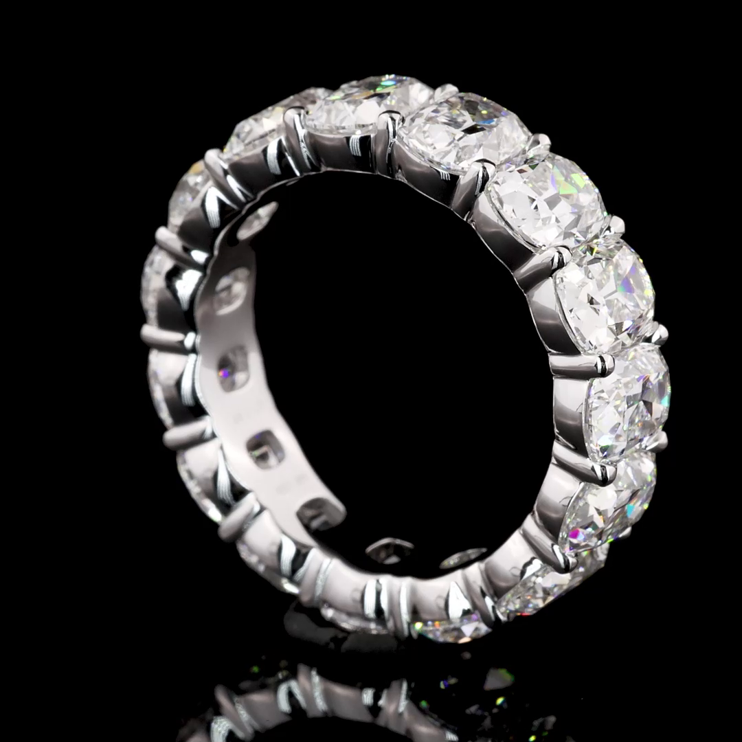 8ctw Antique Cushion Prong Diamond Eternity Band