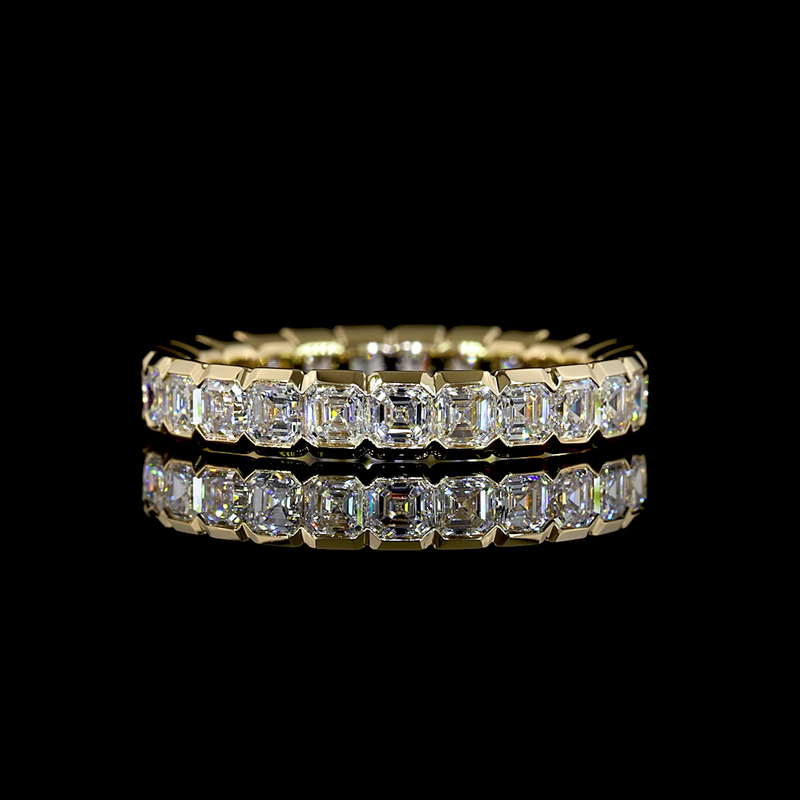 1-3/4ctw Half Bezel Asscher Eternity Band