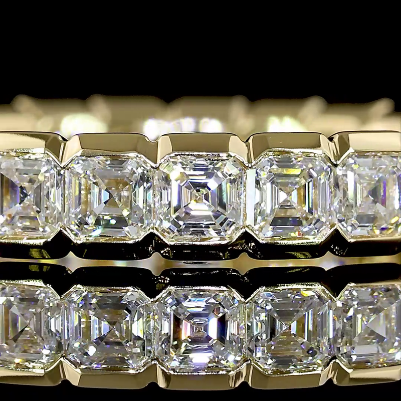 1-3/4ctw Half Bezel Asscher Eternity Band