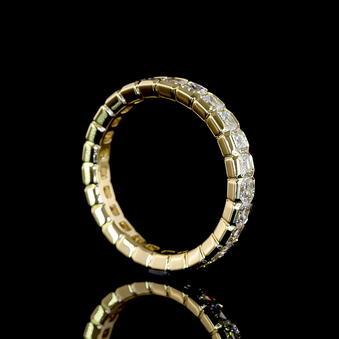 1-3/4ctw Half Bezel Asscher Eternity Band