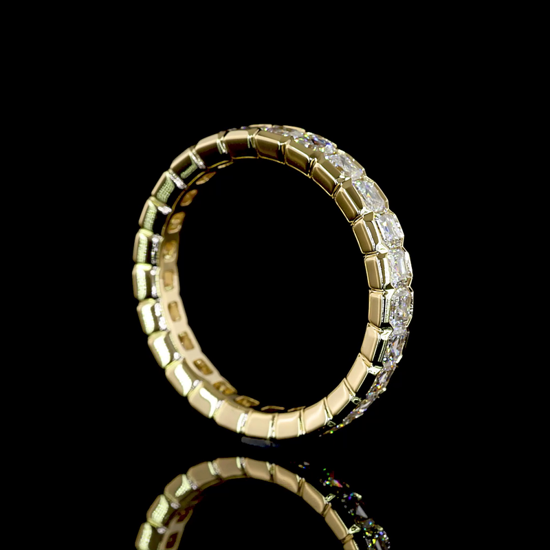1-3/4ctw Half Bezel Asscher Eternity Band