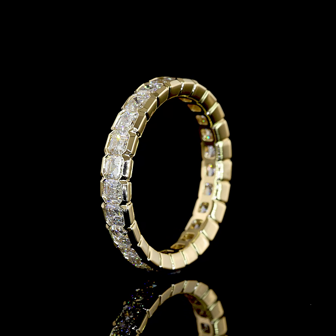 1-3/4ctw Half Bezel Asscher Eternity Band