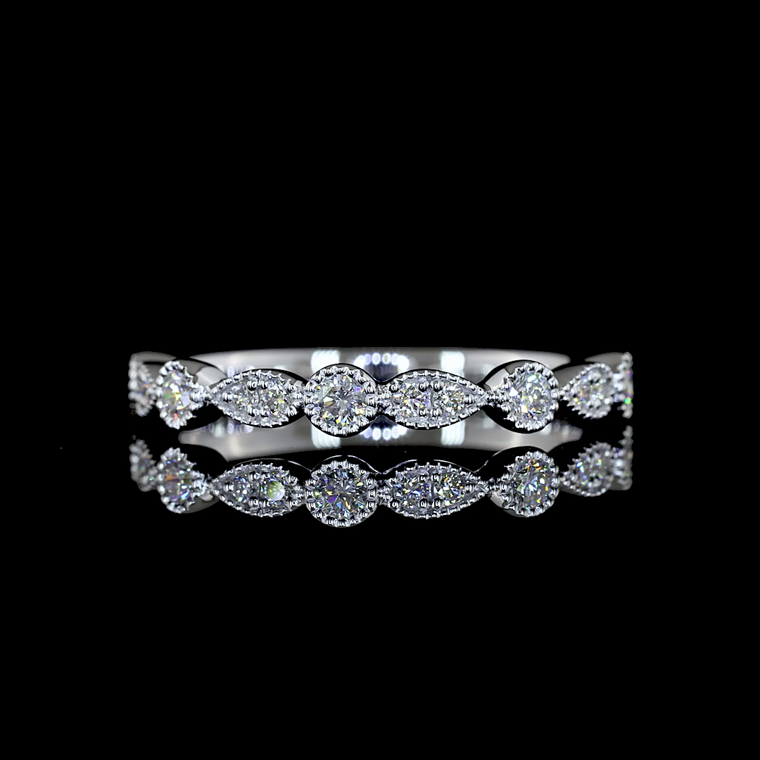 1/4ctw Bezel East West Round Half Eternity Band