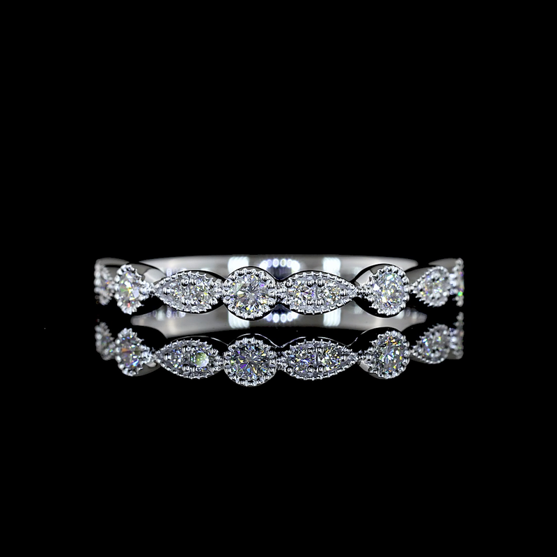 1/4ctw Bezel East West Round Half Eternity Band
