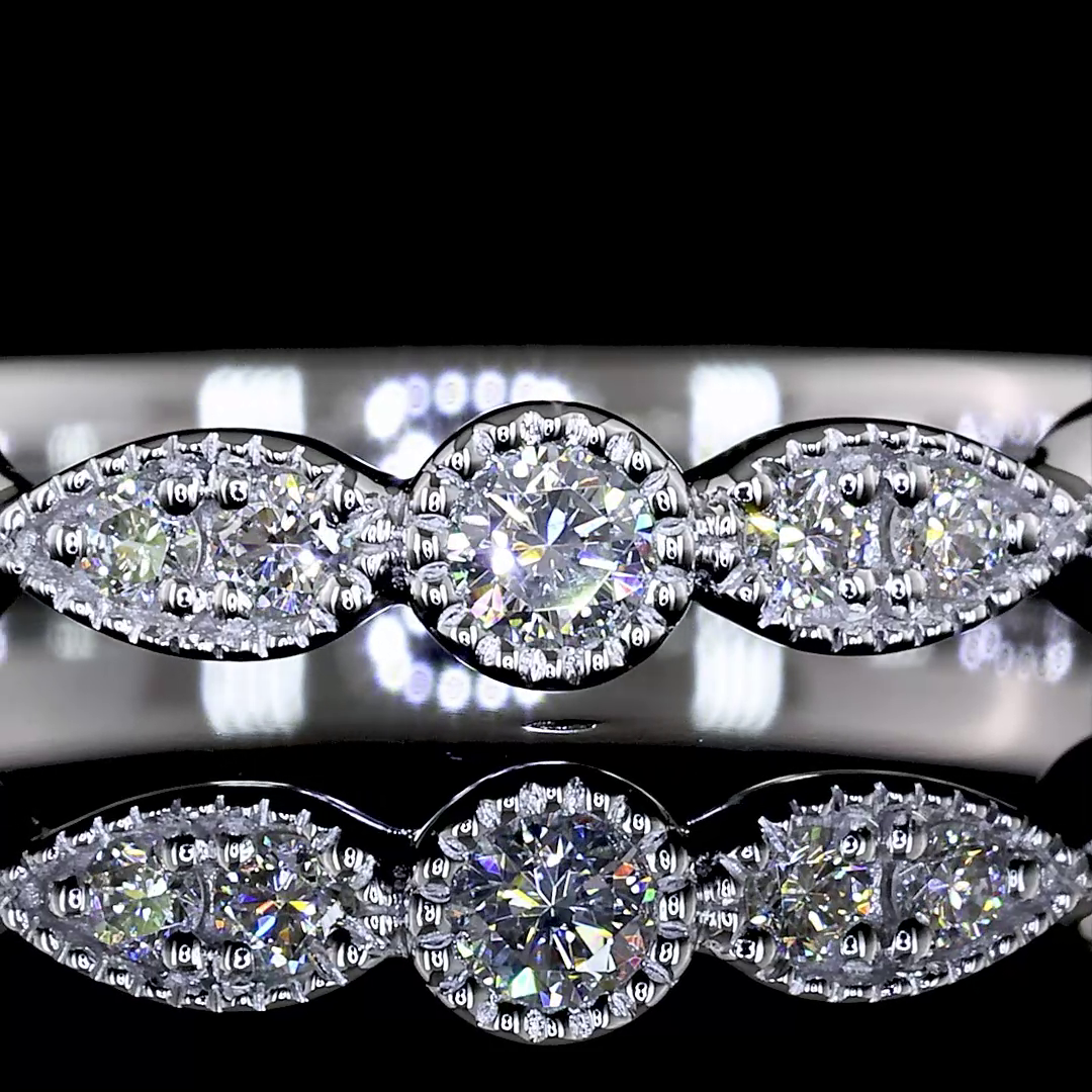 1/4ctw Bezel East West Round Half Eternity Band
